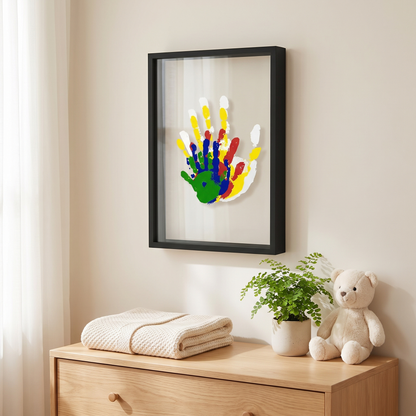 Impronta Baby Handprint Keepsake Frame Floating Double Glass Display