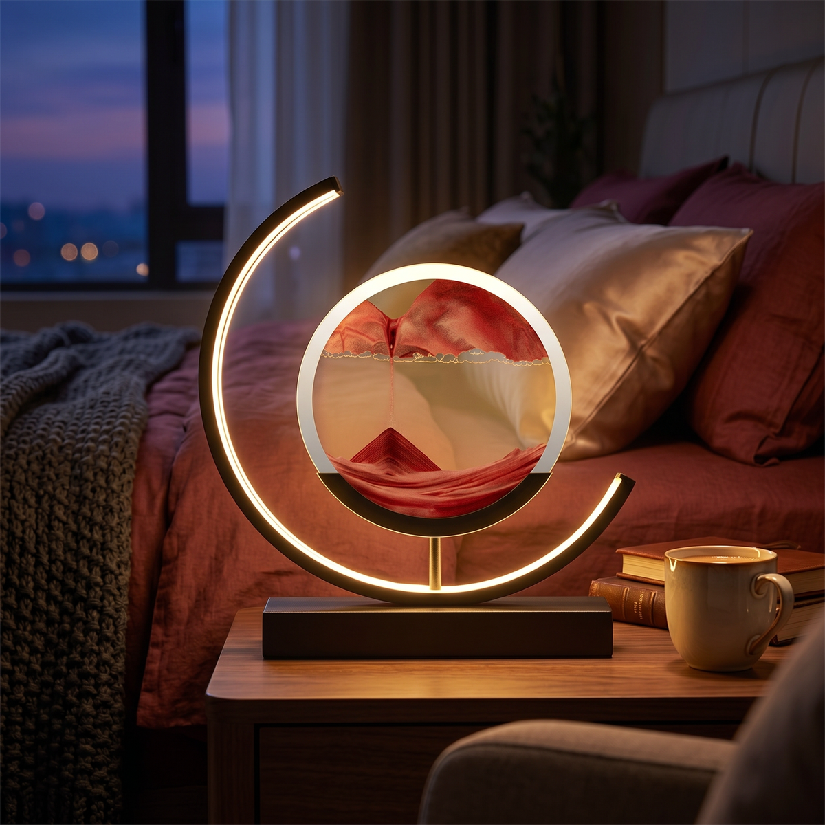 
Duna Moving Sand Art Lamp Dimmable LED Desk and Bedside Light