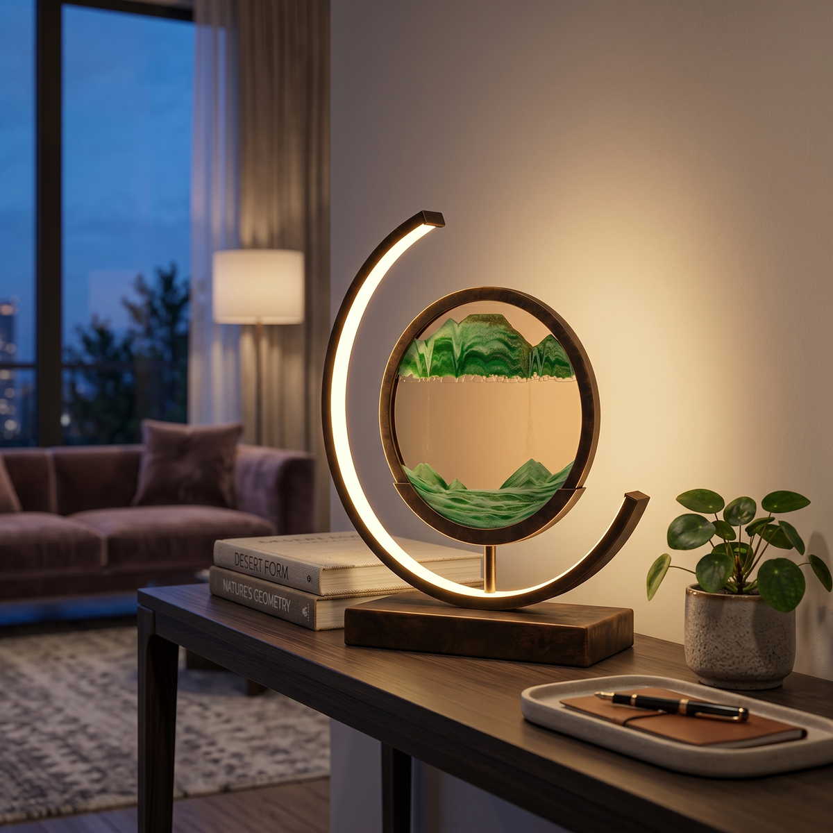 
Duna Moving Sand Art Lamp Dimmable LED Desk and Bedside Light