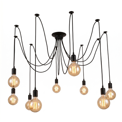 Ragnatela Dorata Spider Chandelier Multi-Arm Edison Bulb Ceiling Light