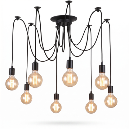 Ragnatela Dorata Spider Chandelier Multi-Arm Edison Bulb Ceiling Light